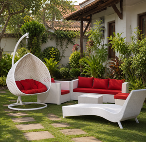 Luxury PE <b>Rattan</b> <b>Outdoor</b> Lounge Set with Cushions for Garden Villa Resort Hotel and Poolside From Indonesia - Product Image 1