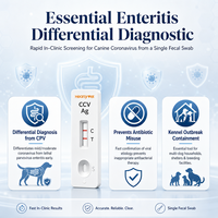 Kit de test rapide du coronavirus canin (CCV) - Bandelette de test rapide de l'antigène CCV pour l'entérite canine - Échantillon fécal CCV Ag