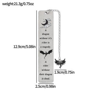 Marcapáginas Metálico con Diseño <span class=keywords><strong>de</strong></span> Dragón <span class=keywords><strong>de</strong></span> Fantasía Punk, Luna <span class=keywords><strong>y</strong></span> Cadena, para Amantes <span class=keywords><strong>de</strong></span> la Lectura, Regalo para Fans <span class=keywords><strong>de</strong></span> Novelas <span class=keywords><strong>de</strong></span> Fantasía - Product Image 4