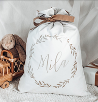 Sacs de Noël personnalisés en toile vierge grande taille avec cordon de serrage, sacs cadeaux réutilisables à double couche