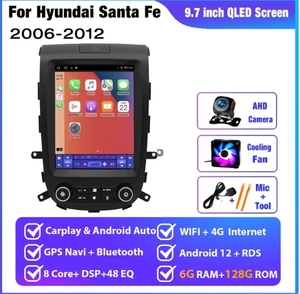 Lecteur multimédia Android MAISIMEI 9,7 <span class=keywords><strong>pouces</strong></span> pour Hyundai Santa Fe (2006-2012) – Écran tactile IPS noir, GPS, Navigation, CarPlay sans fil, 4G - Product Image 2