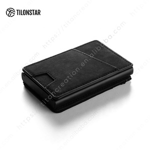 TILONSTAR TVC901 creativo nuevo multifuncional una mano Mid Push Up Pop Up ID Bank funda de aluminio minimalista Tarjetero con bolsillo - Product Image 4