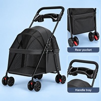 Poussette pliable légère en métal Zheng Xin pour chats et petits chiens - Modèle G09, chariot pour les sorties