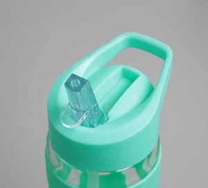 High Borosilicate glass water bottle with lid skin diving and petal silicone case - Product Image 6