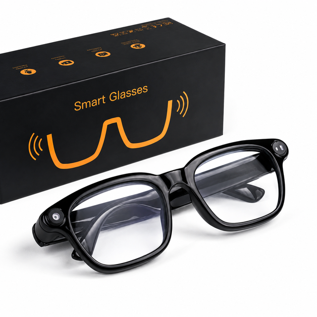 Smart Glasses with 1080P Camera WiFi File Transfer Open Ear Music Playback and HD Calls