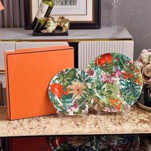 Ensemble d'assiettes de luxe en porcelaine fine durable, motif forêt tropicale, vaisselle en céramique pour usage domestique, vente en gros - Product Image 2