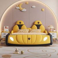 Lit de course pour enfants en cuir, moderne, rembourré, confortable et écologique, dernière collection