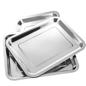 Food Grade 304 Stainless Steel Sheet <b>Pan</b> Multi Use Tray for Baking BBQ <b>Roasting</b> Food Serving Freezer Storage - Product Image 1