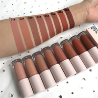 Macing — rouge à lèvres de luxe, kit personnalisable, vente en gros, marron mat, liquide, ombre chair, modèle de styliste