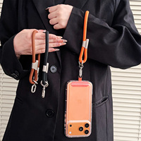 Xuman Cordon coloré en fibre de polyester pour téléphone portable, porte-clés, bracelet anti-perte pour appareil photo, 16 cm, crochet court tressé pour sac de gobelet