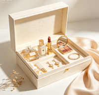 Boîte cadeau de luxe pour cosmétiques et bijoux, fermeture magnétique, faite à la main, en forme de livre, en papier rigide blanc ivoire, pour rouge à lèvres