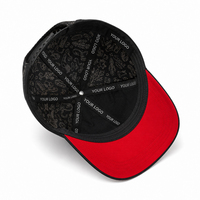 Gorra de Béisbol Premium OEM de 5 Paneles, Estructurada, de Algodón, con Parche de Goma de Loro, Estampado Completo, Visera Curva, Ajustable, Estilo Urbano