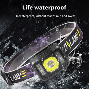 Mini COB + Led Đèn Pha 6000LM cảm biến chuyển động USB có thể sạc lại đèn pha Trắng + Đỏ chế độ cắm trại Đèn pin đầu ánh sáng đèn - Product Image 5