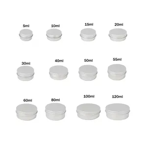 Customized Lipstick Storage Round 15g Cream Jar Cosmetic Empty Blank Metal Aluminum Tin Containers Jar Can with Lids Wholesale