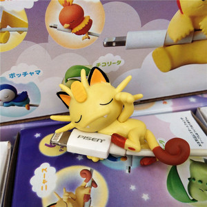 Organisateur de câbles Pocket Monsters pour accessoires de téléphone, figurines miniatures en PVC Meowth Puff Pokémon sur le câble, boîte mystère - Product Image 6