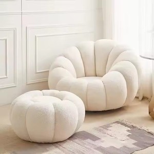 Modern Reclining <b>Bean</b> <b>Bag</b> Chair for Living Room Tatami Pumpkin Style Lazy Susan Design Fabric Upholstery - Product Image 4