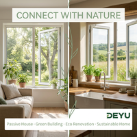 Deyu Série 120 – Porte battante horizontale en alliage d'aluminium avec isolation acoustique intégrée, moustiquaire magnétique en acier inoxydable et verre trempé pour hôtel