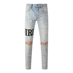 840 Fashion Design Casual Y2k Clothing Spring Summer Ripped <span class=keywords><strong>Jeans</strong></span> High Quality Streetwear Men's <span class=keywords><strong>Jeans</strong></span> Patches Custom Denim <span class=keywords><strong>Jeans</strong></span> - Product Image 4