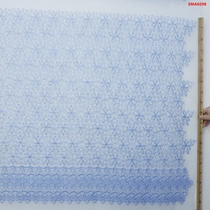 Vente en gros 3m de tissu de broderie en dentelle blanche maille durable tissu de broderie à oeillets Voile suisse évidé pour robe de femme - Product Image 3