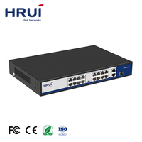 Shenzhen Grosir Saklar Jaringan 16 Port 200W Power Supply PoE Switch dengan 2 Port Uplink Ethernet Gigabit