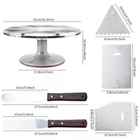 Kit de décoration de gâteaux en aluminium en gros : fournitures, plateau tournant, douilles à pâtisserie, outils avec support rotatif et plateau pivotant
