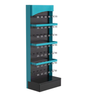Présentoir de Supermarché Métallique Double-Face Personnalisable pour Magasin de Détail, Rayonnage à Panneaux Perforés pour Chaussettes et Outils