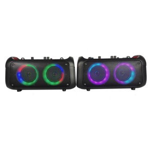 Double haut-parleur de bureau de fête portable, lumière arc-en-ciel, cercle lumineux LED rvb de 4 pouces avec basse <span class=keywords><strong>echo</strong></span> RX-4207C - Product Image 6