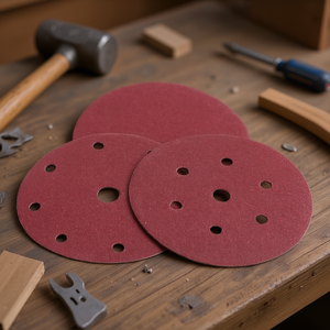 Discos de Lijado con Velcro Ttake, Grano 60, 8+1 Agujeros, Abrasivo de Corindón para Madera y Metal - Product Image 3