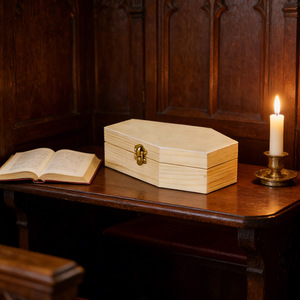 Pet Caskets Urns Wooden <b>Box</b> Rectangle Pine Natural Wood Color Pet <b>Memorial</b> Storage - Product Image 1