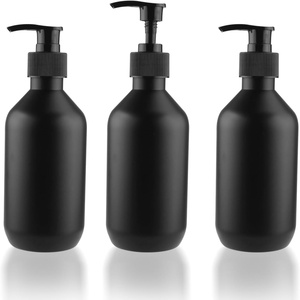 Custom Logo Matte Black PET <b>Plastic</b> Bottle 300ml 500ml Pump Container for Shampoo Conditioner Body Wash Skincare <b>Packaging</b> - Product Image 1