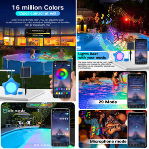 Controle Remoto Piscina LED Luz Piscina Luz <span class=keywords><strong>Kit</strong></span> <span class=keywords><strong>Bluetooth</strong></span> Controle Nicheless 16 Milhões de Cores para Spas Ponds - Product Image 2