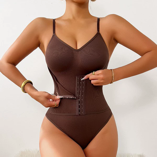 Postpartum Shapewear Bodysuit (Z699314): side profile showing zones and edge stability