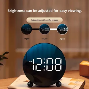 <b>Digital</b> Electronic Alarm <b>Clock</b> Loud Ring Snooze Function Easy Setting LED Display USB Powered Adjustable Volume Office - Product Image 3