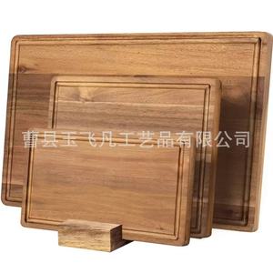 Acacia <b>Wood</b> Cutting Board Set Rectangle 3pcs Multifunction Kitchen Chopping <b>Blocks</b> Natural Color - Product Image 2