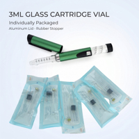Cartouche en verre stérile transparente haute performance de 3 ml pour stylo d'injection V1 V2 V3 avec joint de serrage de précision