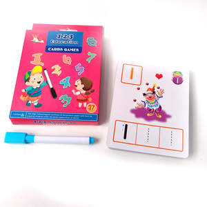 Carte di istruzione giochi di apprendimento numero lettera calcolare le schede Flash <span class=keywords><strong>con</strong></span> penne cancellabili lavabili giochi da tavolo riciclabili confezione - Product Image 2