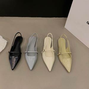 Women Closed Toe Pointed Toe <b>Flat</b> Shoes 2026 Spring Summer Niche Temperament All Match Comfortable Fairy Daily <b>Sandals</b> - Product Image 5