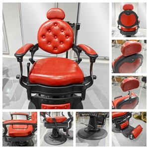 Sillón de <span class=keywords><strong>Barber</strong></span>ía Vintage con Altura Ajustable, Mueble de Salón Reclinable con Bomba Hidráulica para <span class=keywords><strong>Barber</strong></span>ía, Dormitorio, Hotel, Hecho de Acero - Product Image 3