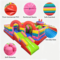 Castillo Inflable Comercial de PVC con Toboganes Dobles, Ecológico, para Niños, Área de Juegos Inflable para Exteriores