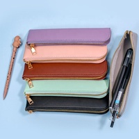 Étui à crayons en cuir PU de haute qualité stylo à fermeture éclair et pochette à crayons sac porte-stylo sac cosmétique pochette à stylo maquillage et étui à crayons