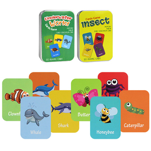 Tarjeta de Identificación de cartón para niños, reconocimiento de insectos del océano, nueve reglas de batalla, PK, tarjeta de juego de memoria a juego - Product Image 1