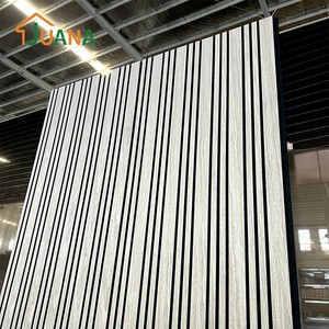 Pannello Acustico 3D JUANA in Fibra di Poliestere, Pannelli Fonoassorbenti per Casa, Pannello Acustico in Doghe di Legno per Decorazione Ufficio - Product Image 2