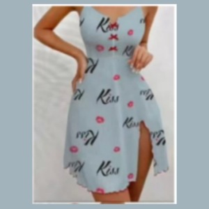 Pigiama a fascia Sexy <span class=keywords><strong>da</strong></span> <span class=keywords><strong>donna</strong></span> con abito a fascia stampato Sexy, apertura frontale del capo, Set di pigiama a fascia - Product Image 4