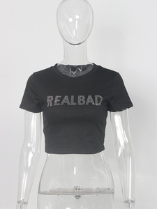 Strass femmes <span class=keywords><strong>t</strong></span>-shirts filles hauts courts mode <span class=keywords><strong>Sexy</strong></span> <span class=keywords><strong>t</strong></span>-<span class=keywords><strong>shirt</strong></span> lettre imprimé <span class=keywords><strong>t</strong></span>-<span class=keywords><strong>shirt</strong></span> dames hauts transparents pour les filles - Product Image 6