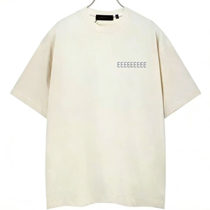 Camiseta Fear para hombre, superventas, SS22, de algodón 100% de alto gramaje, estilo oversize, de punto, con estampado flocado de Dios - Product Image 1