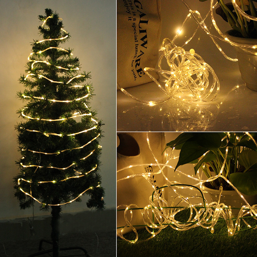 100 200 300 Led Solar Rope String Lights Outdoor Solar Powered Fairy Light with 8 Modessolar String Lights Outdoor Waterproof · image 5