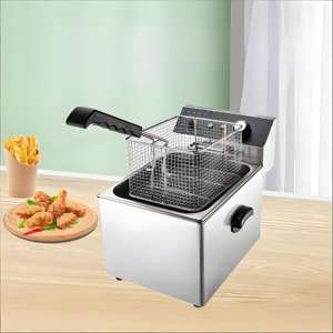 <span class=keywords><strong>Friteuse</strong></span> électrique commerciale 6L 8L, cylindre simple ou double épaissi, grande capacité de table, machine à frites, pour restaurant de hamburgers - Product Image 1