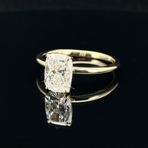HQ Gems IGI CVD Diamante <span class=keywords><strong>18K</strong></span> Ouro Amarelo D VS1 2 Carat Lab Diamante Almofada Anel De Noivado - Product Image 5