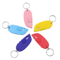 Cutter de sécurité portable mini, outil d'ouverture rapide pour colis, porte-clés promotionnels, mousquetons, emballage en acier inoxydable