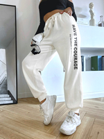 Pantalon de survêtement en molleton pour femme, taille haute, 500 g/m², avec logo OEM, streetwear personnalisé, survêtement pour femme, taille élastique, vente en gros de molleton